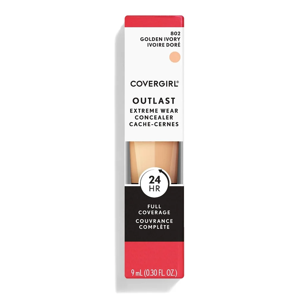 4 x CoverGirl Outlast Extreme Wear Concealer, 802 Golden Ivory